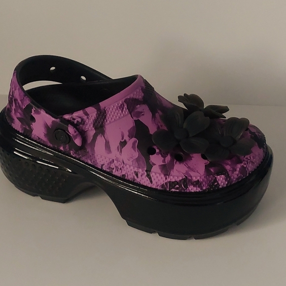 Crocs stomp Hyper High Shine floral clog women's 8 mens 6 - Picture 6 of 10